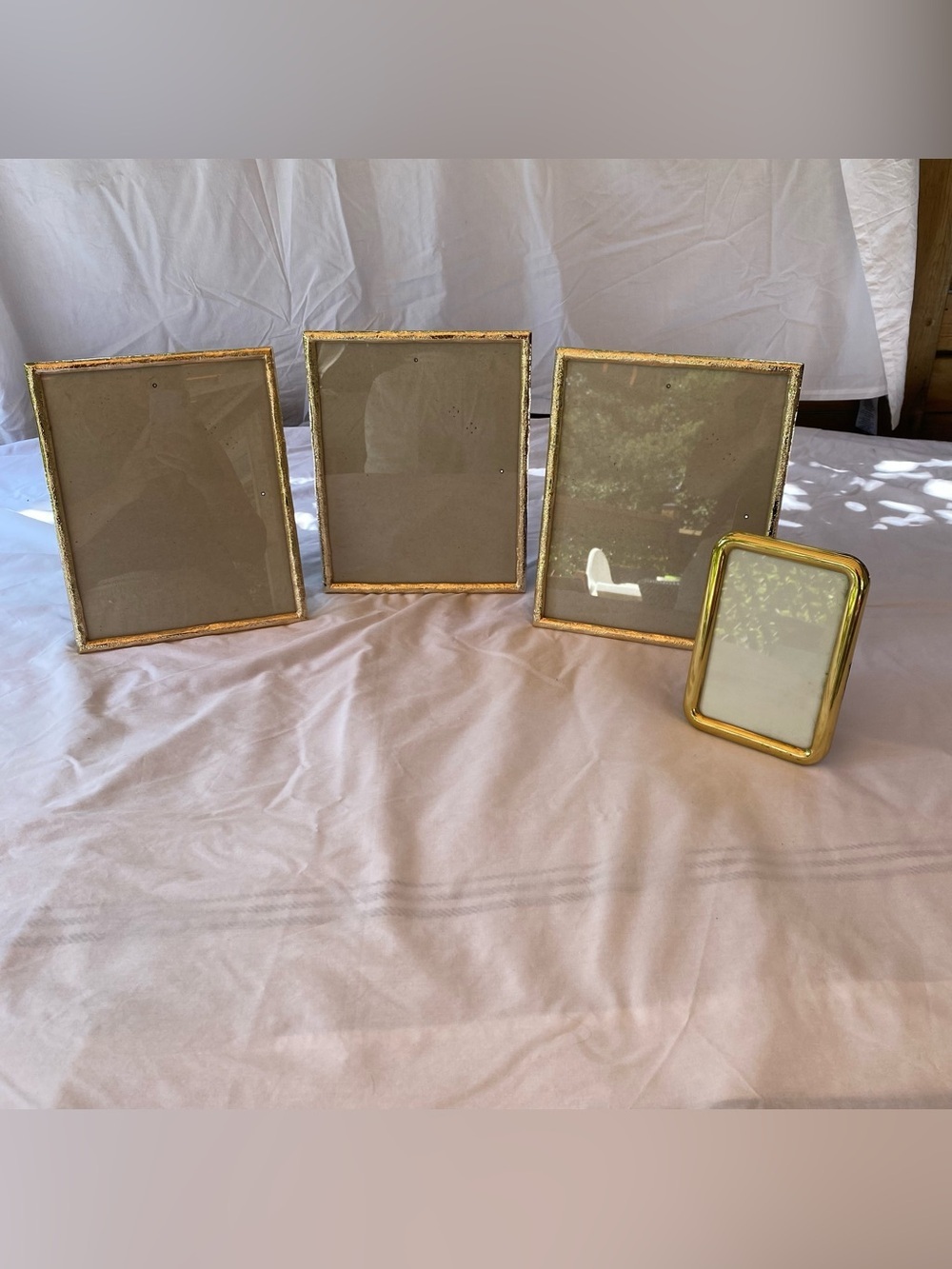 Bella Lux Gold Tone Picture Frames Set of 4 Brass Look Home Decor Vintage 8x10